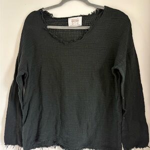 Black Textured Women's Top